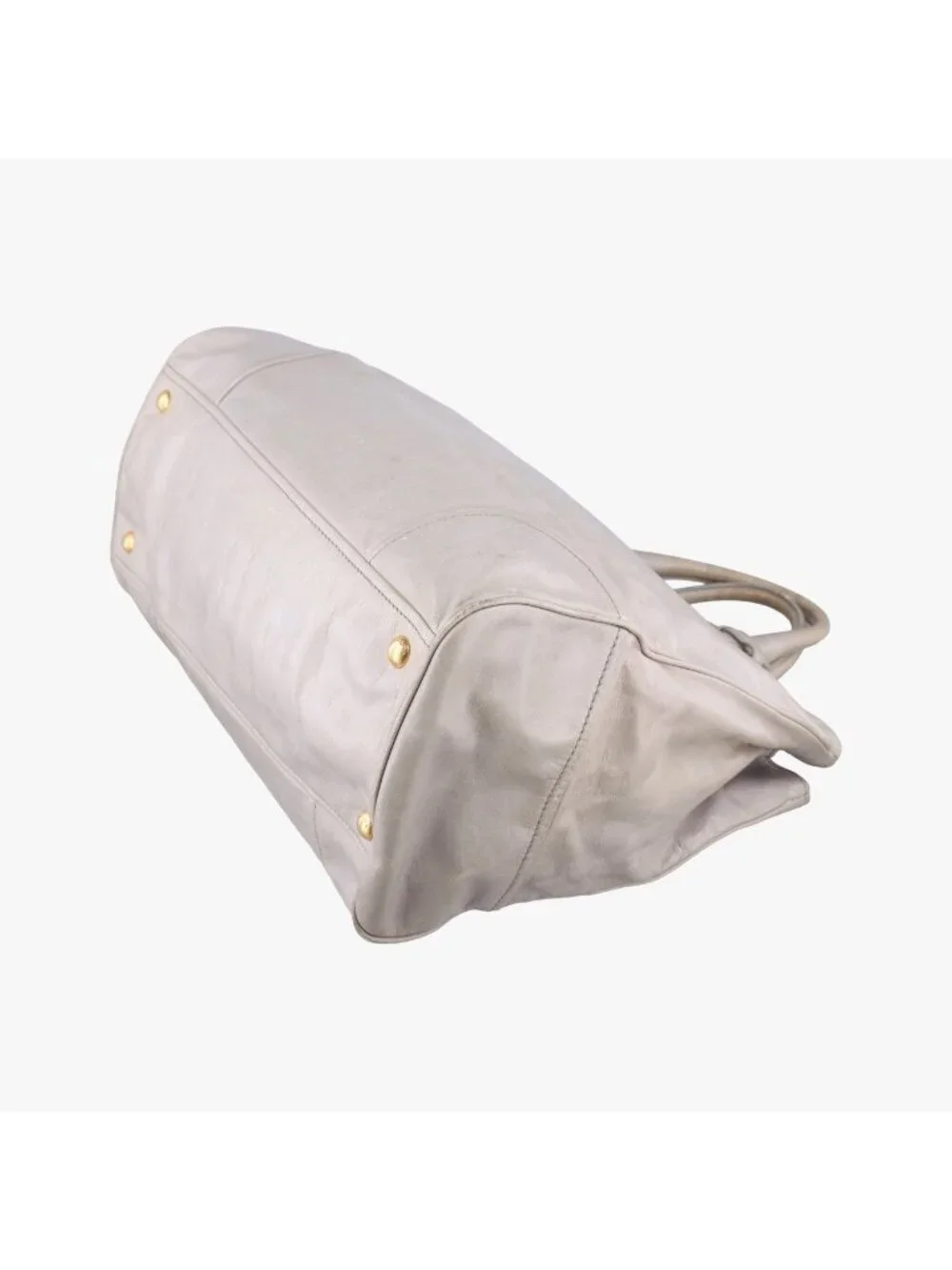 Prada Calf Shine Cles I Beige Leather Shoulder
